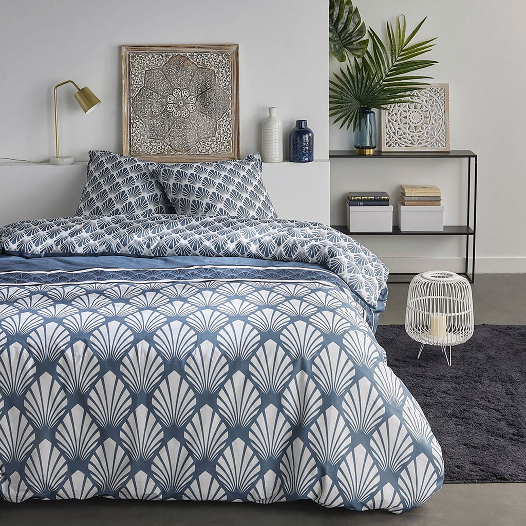 Parure housse de couette Sunshine bleu 220x240cm