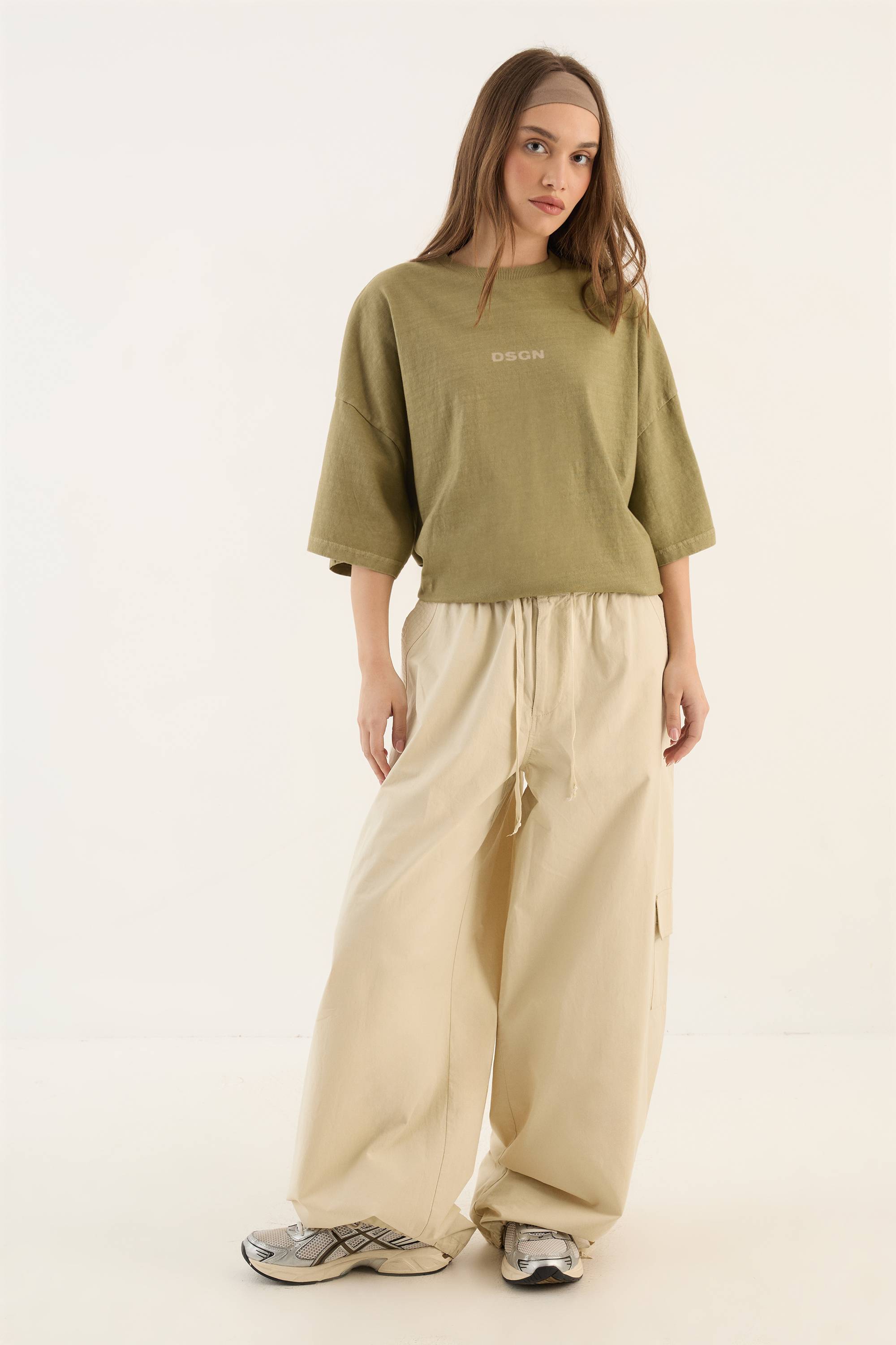 T-shirt À Manches Courtes Oversize Délavé En Tissu Épais Dsgn Studio