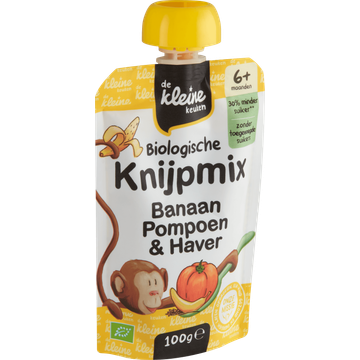 De Kleine Keuken Biologisch Knijpmix Banaan, Pompoen & Haver 6+ Maanden 100 g