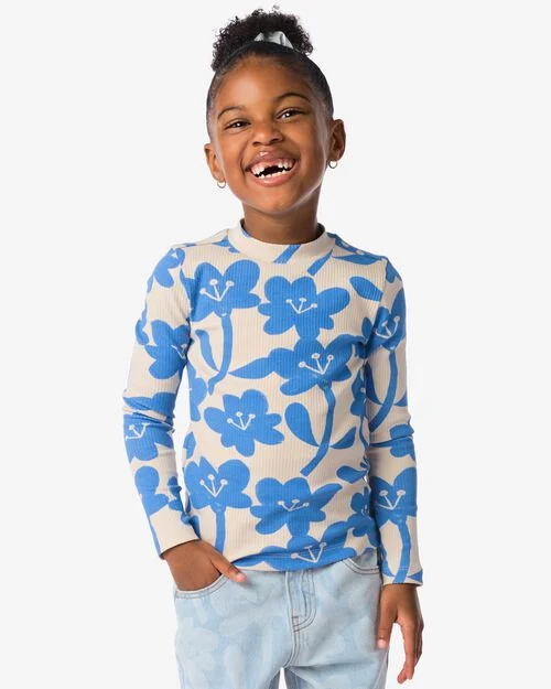 t-shirt enfant côtelé bleu