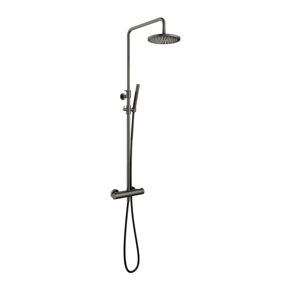 Hotbath Cobber SDS9AI thermostatische opbouw doucheset met 30cm hoofddouche verouderd ijzer