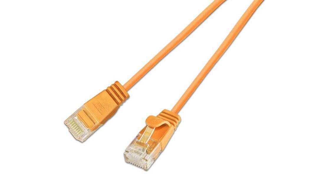 Slimpatchkabel RJ-45 - RJ-45, Cat 6, UTP, 5 m, OrangeLightpatchkabel rund, ungeschirmtes Twisted-Pair-Kabel (U/UTP) mit Klinkenschutz