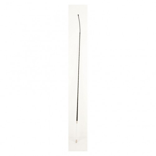 Chicote de treino com cabo de couro branco e detalhes em preto.