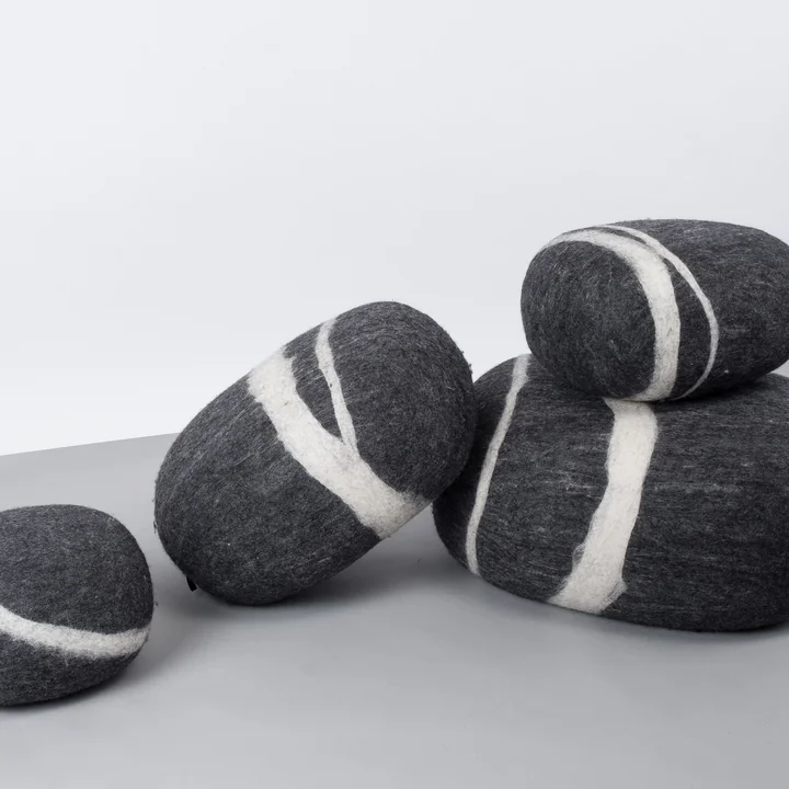 myfelt - Kieselstein Pouf Hugo 3XL, dunkelgrau meliert