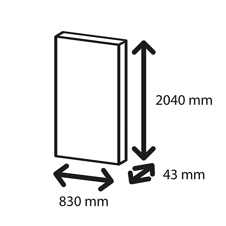 Porte coulissante Triaconta gris clair H.204 x l.83 cm