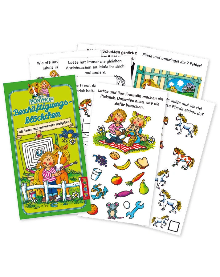 Beschäftigungsblöckchen-Set PONY/EINHORN in bunt