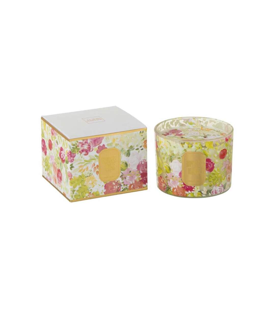 Paris Prix - Bougie Parfumée happiness Blooms 10cm Mimosa & Rose Blanc