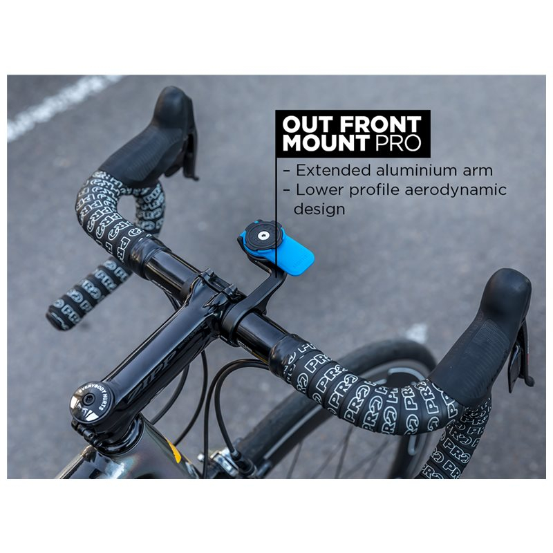 Out Front Mount Pro Universal Fahrrad Velo Lenkstangen Halterung mit Sicherungsverschluss (QLM-OFM-PRO) - Schwarz / Blau