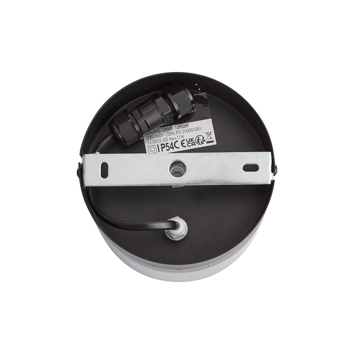 Moderne plafondlamp zwart met smoke glas  - Puck