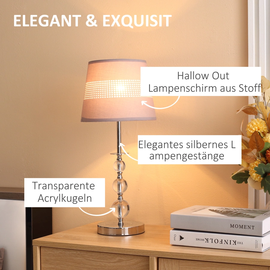HOMCOM Tischlampe mit Acrylkugeln bunt