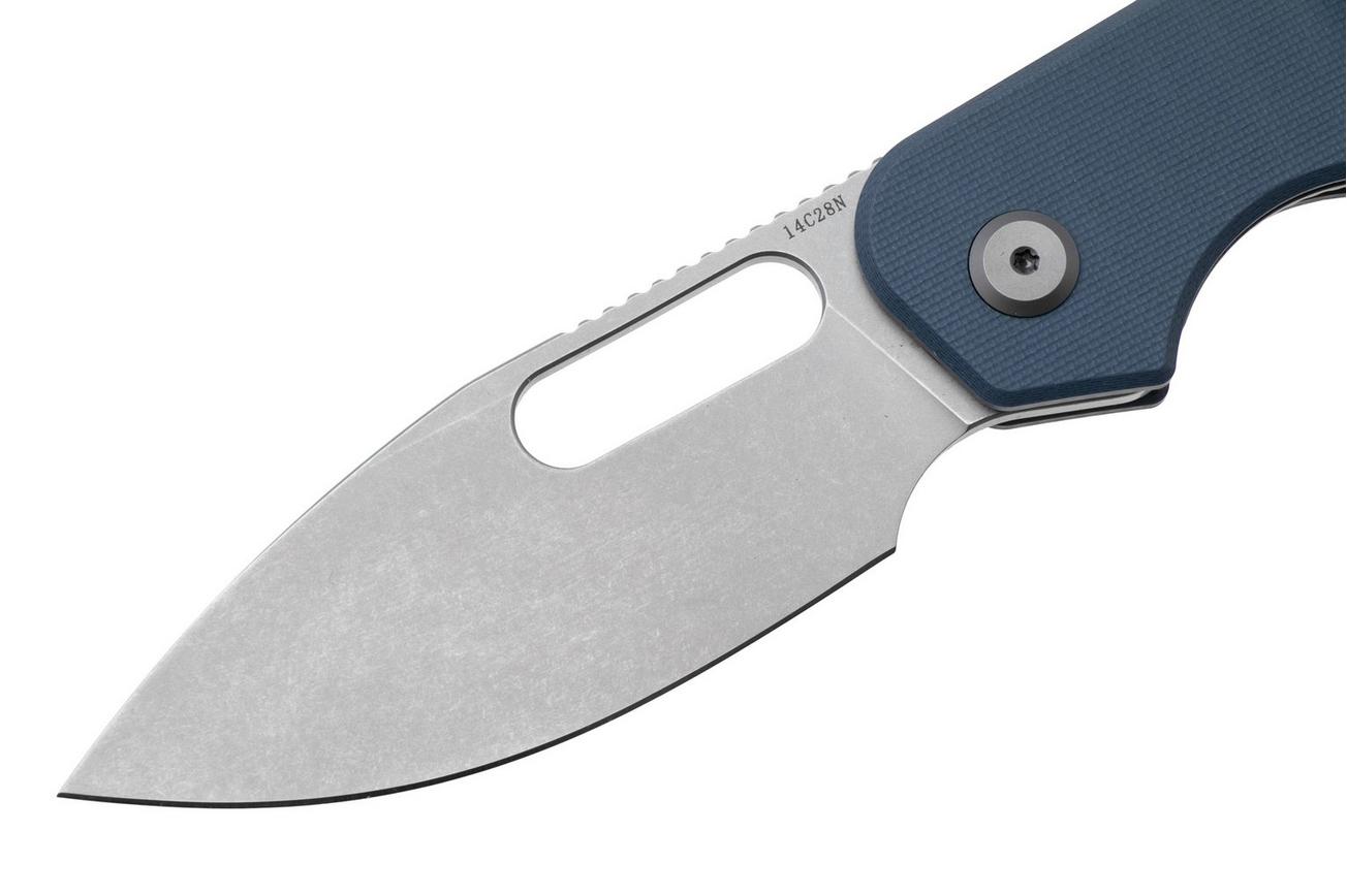 Eutektik EFD EFD-DSW-L Stonewashed 14C28N, Blue G10, linkshandig zakmes