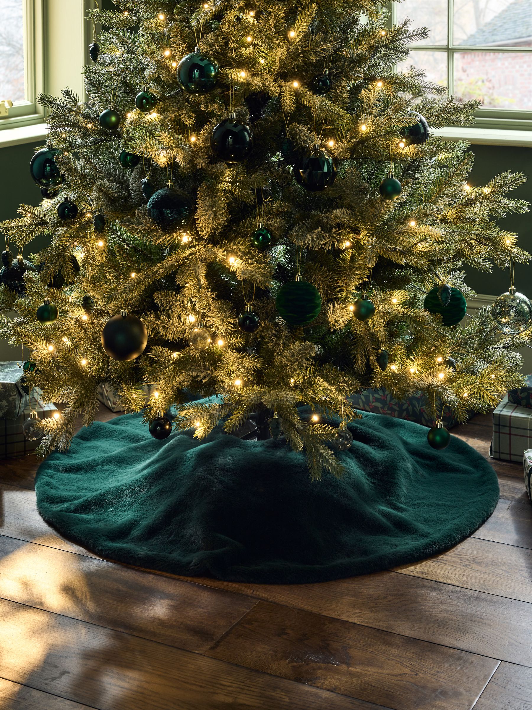 Rok van imitatiebont met kerstboomprint