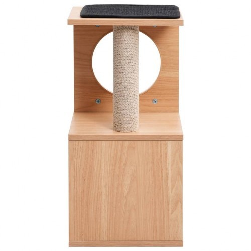 Arranhador para gatos com tapete de sisal, preto