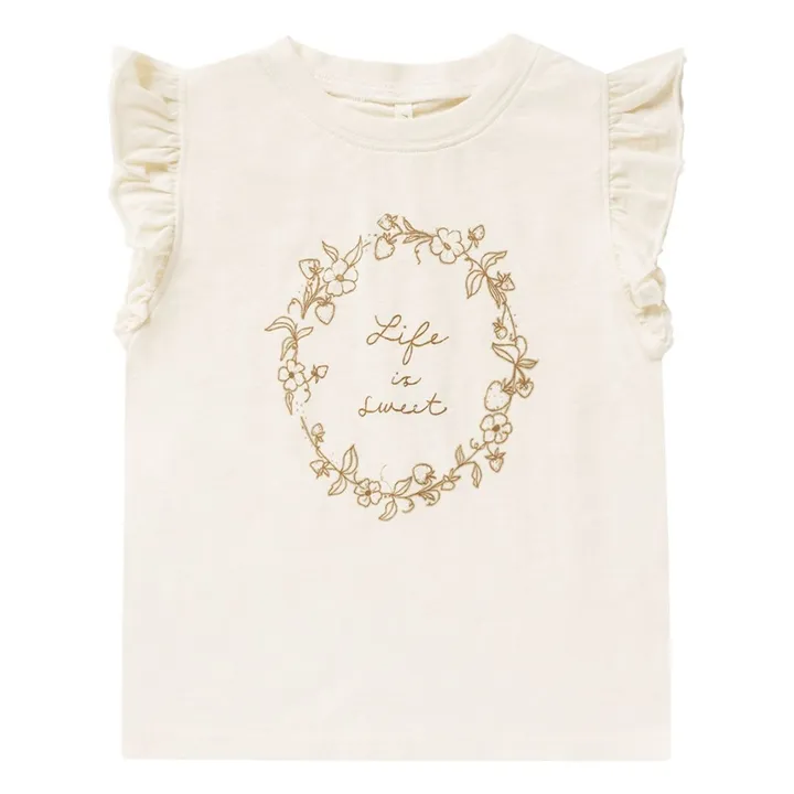 Rylee + Cru T-Shirt Manches à Volants | Ecru