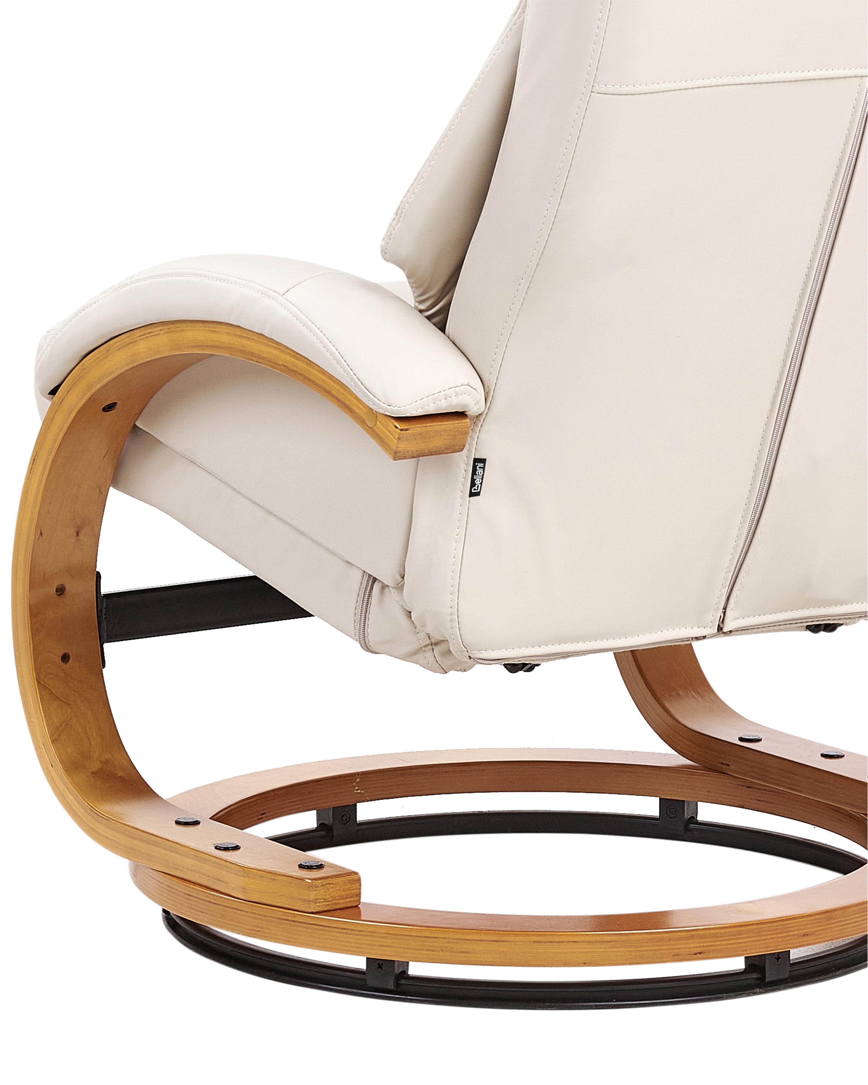 Massagestoel FORCE met voetenbank Kunstleer Lichtbeige