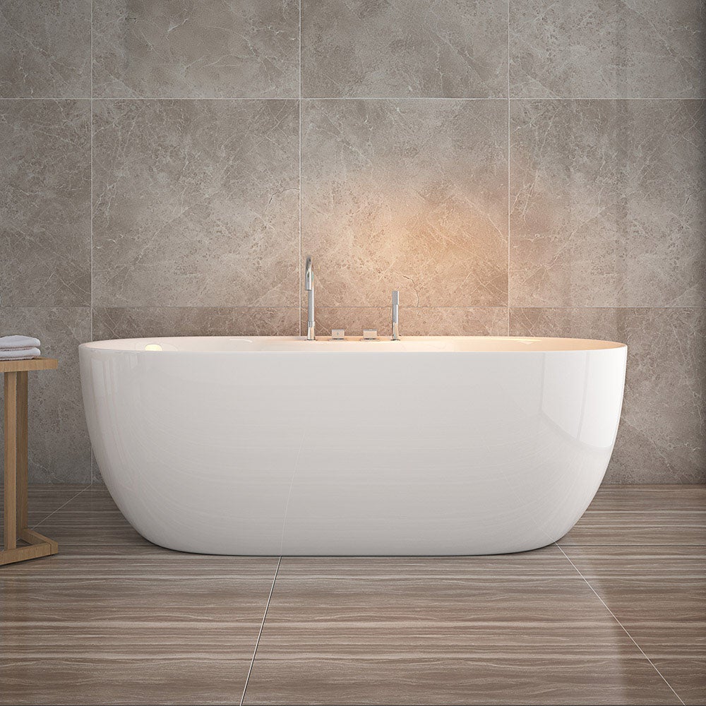 Home Deluxe - vrijstaand bad - LENI met kraan, wit - afmetingen: ca. 170 x 80 x 58 cm - inhoud: 235 liter, incl. overloopbeveiliging, sifon en afvoerplug | Spa, voor 2 personen
