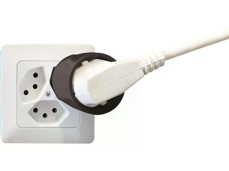 Max Hauri Reiseadapter Schuko – T12, Schwarz Asymmetrischer Übergangsstecker