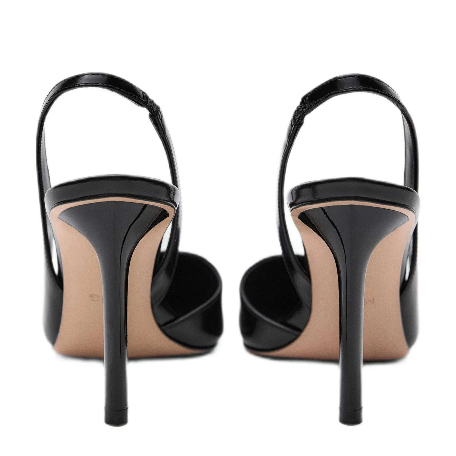 Mango leren slingback pumps zwart