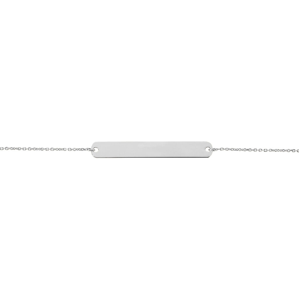 Bracelet Barrette Gravable Or Blanc