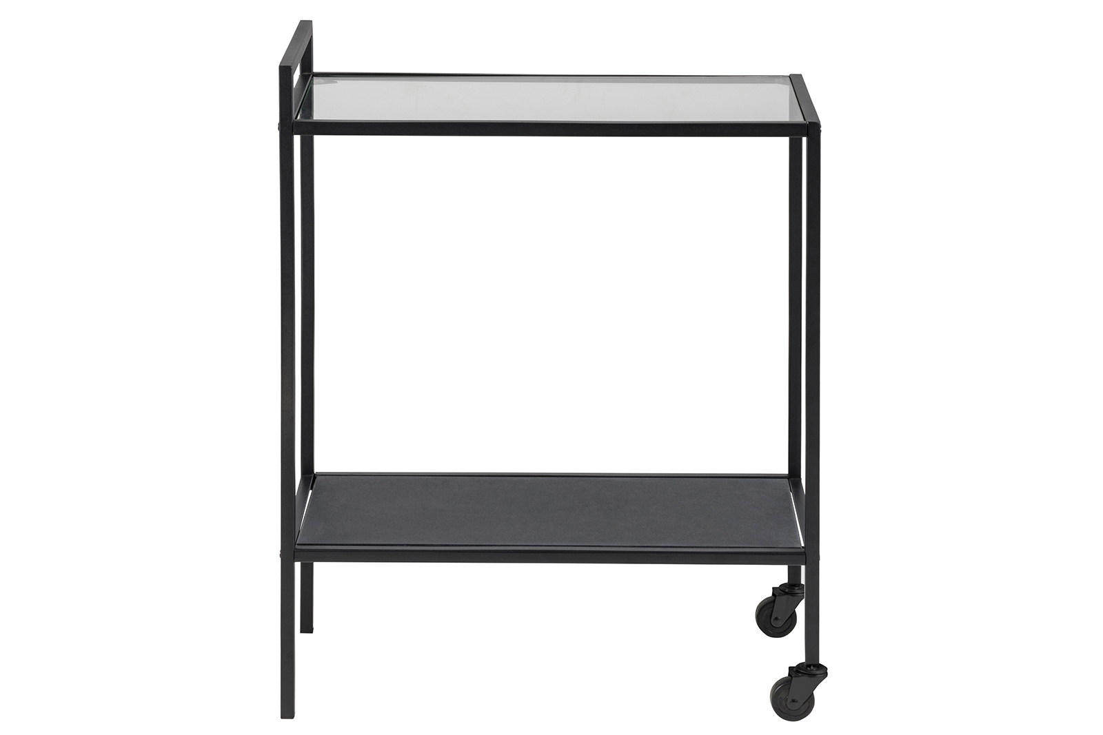 Seaford trillebord Matt sort med glassplate