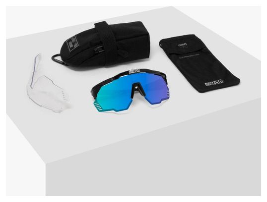 Lunettes Scicon Aeroshade Kunken Noir Brillant / Bleu Miroir