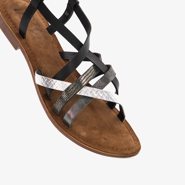 TwoDay dames sandalen zwart/zilver