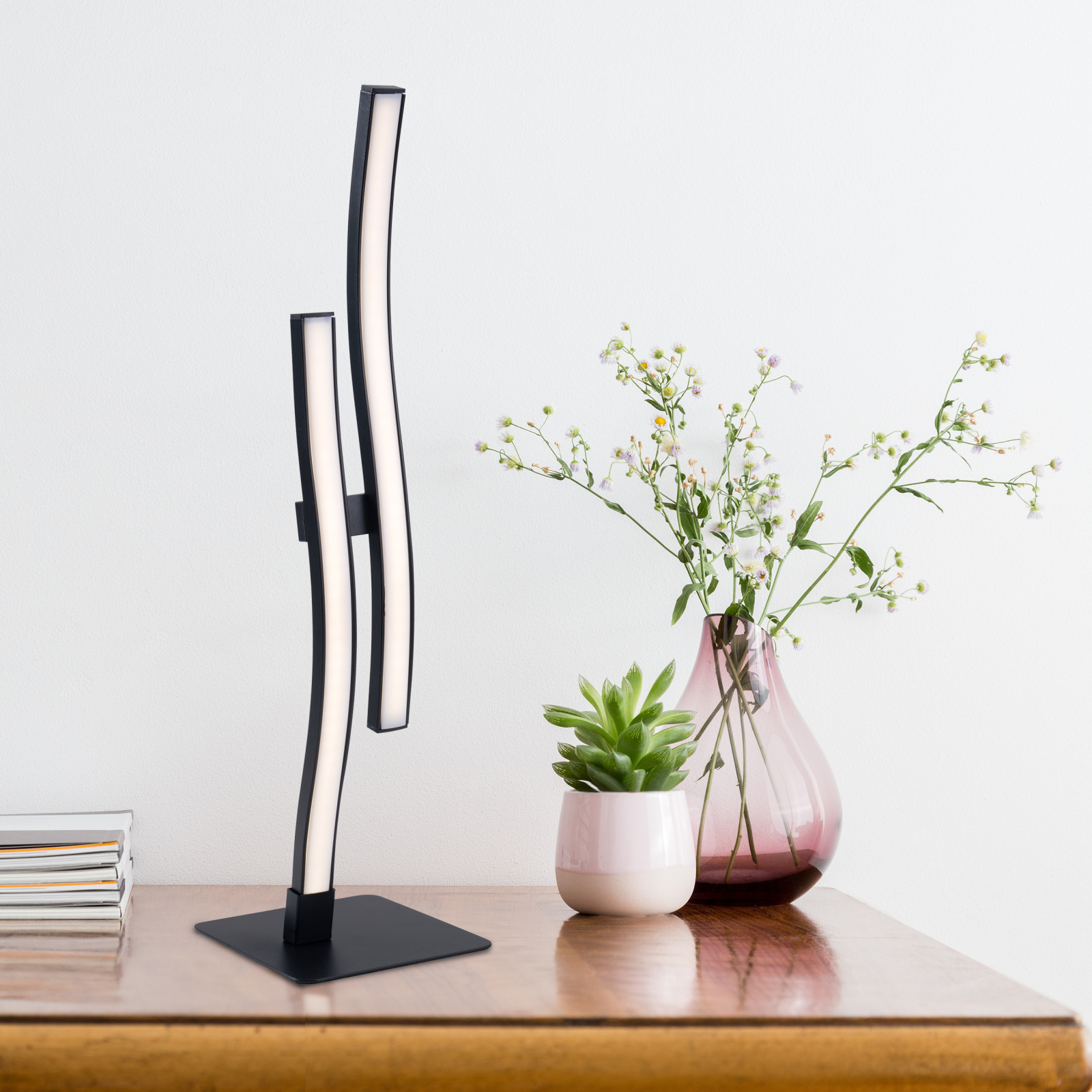 LED-Tischleuchte ONDA - schwarz - 44 cm hoch