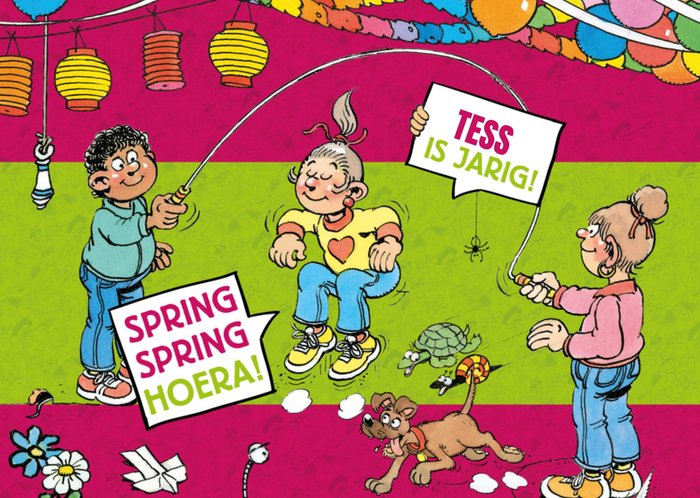 Jan van Haasteren Junior | Verjaardagskaart | Spring Spring Hoera!