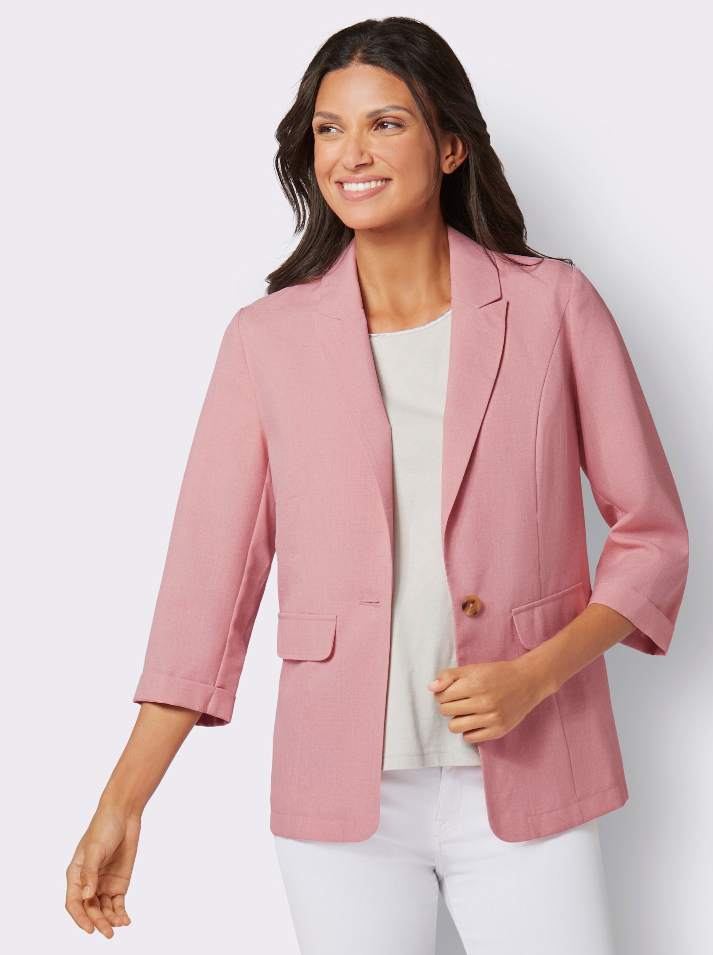Blazer in Leinen-Optik