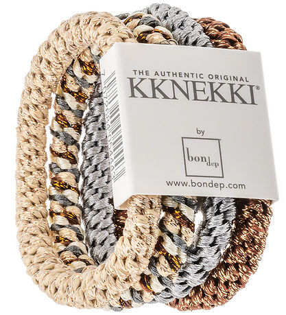 Kknekki H?relastikker - 4-pak - Brun/Bl?/Beige
