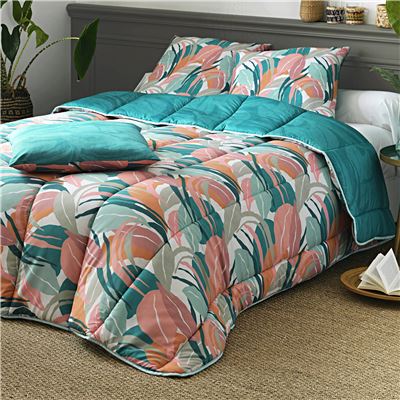 Couette DÉCO DOUBLE FACE feuillage abstrait - Becquet Création – légère ou chaude