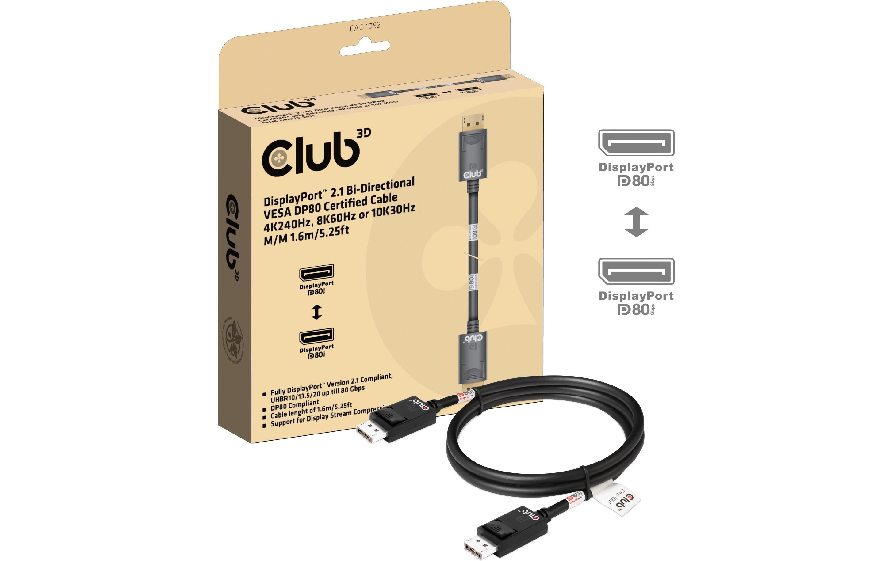 Kabel CAC-1092 DisplayPort - DisplayPort, 1.6 mBi-Direktionales DisplayPort-Kabel