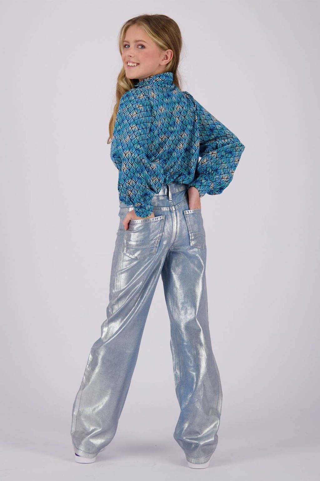 Vingino high waist wide leg jeans Cato Metallic metallic denim