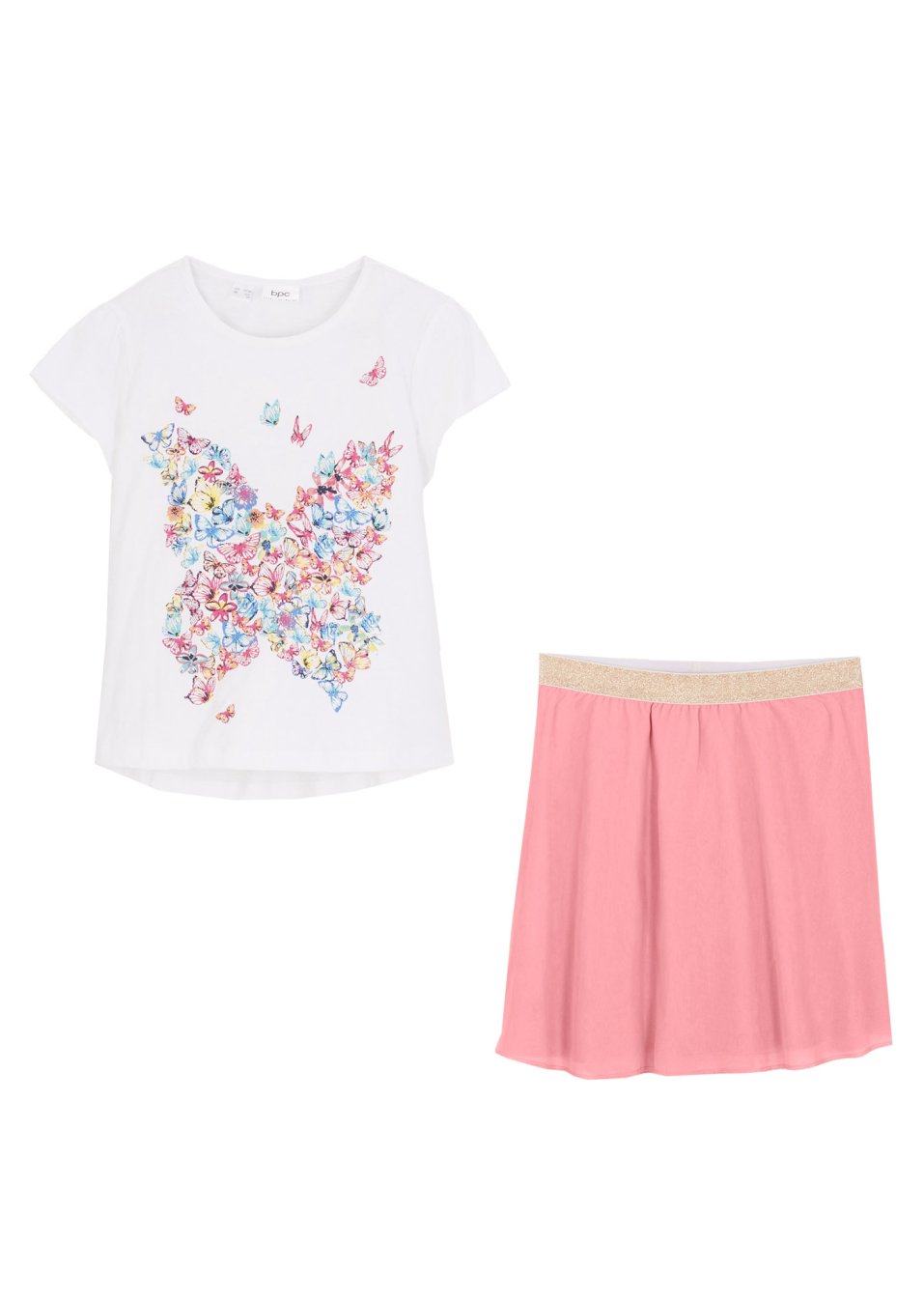 T-shirt et jupe fille (Ens. 2 pces.)