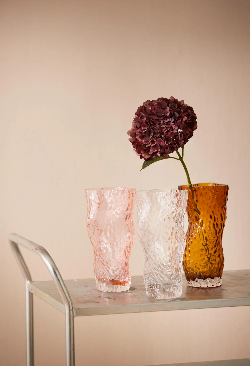 Hein Studio  Ostrea Rock Glass vase - Pale Rose