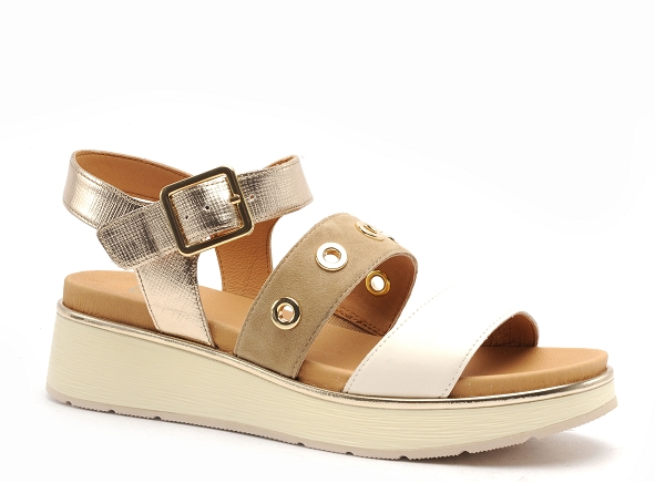 Fugitive nu pieds plats femme kinoa multicolore
