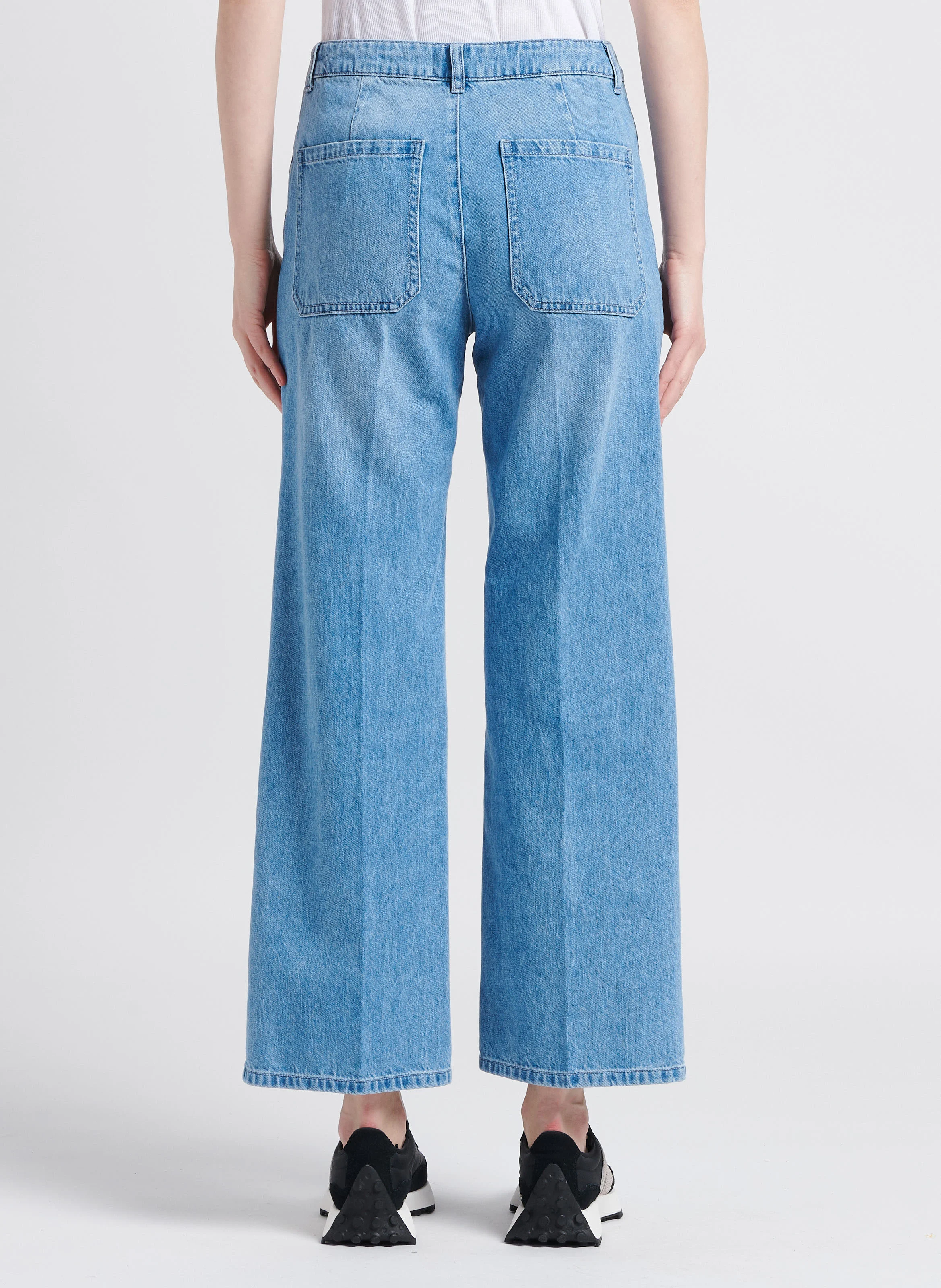 SWANN - Jean droit large taille haute| Bleu