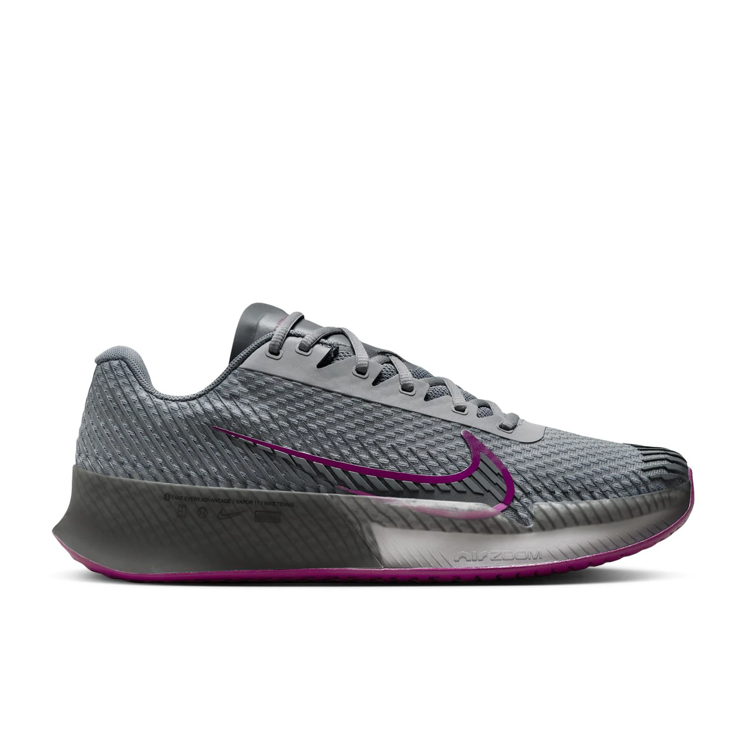 Nike Air Zoom Vapor 11 Chaussures Toutes Surfaces Hommes - Gris Clair , Berry