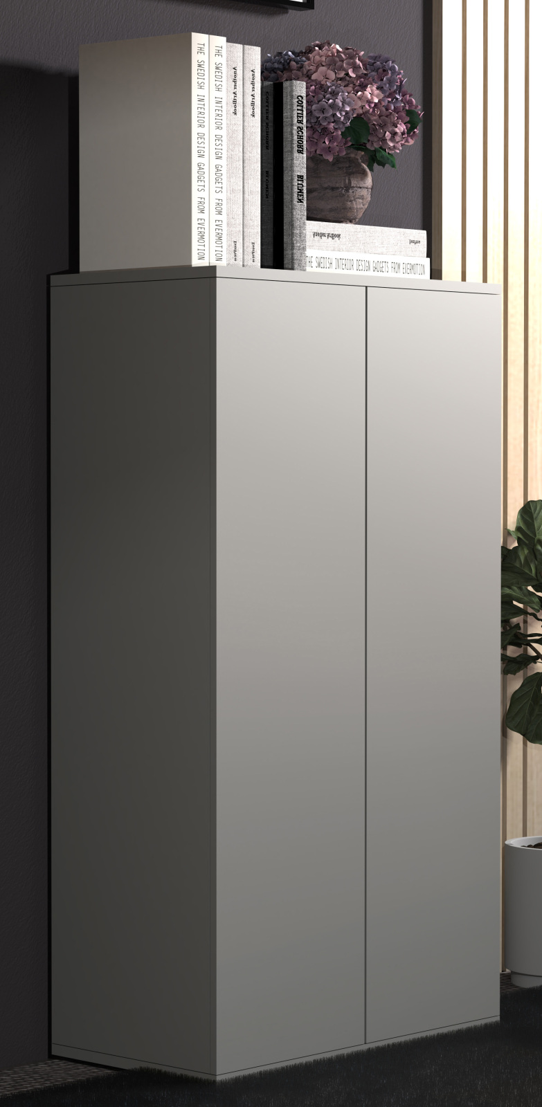 Kommode DALOSA - grau - 3 Fächer - 60 cm