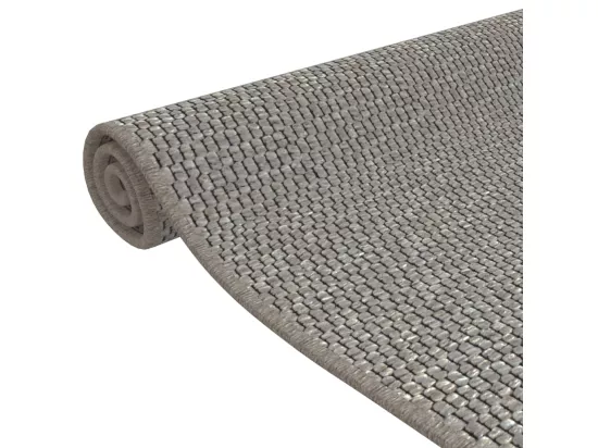 Tapis de couloir aspect sisal argenté 50x150 cm