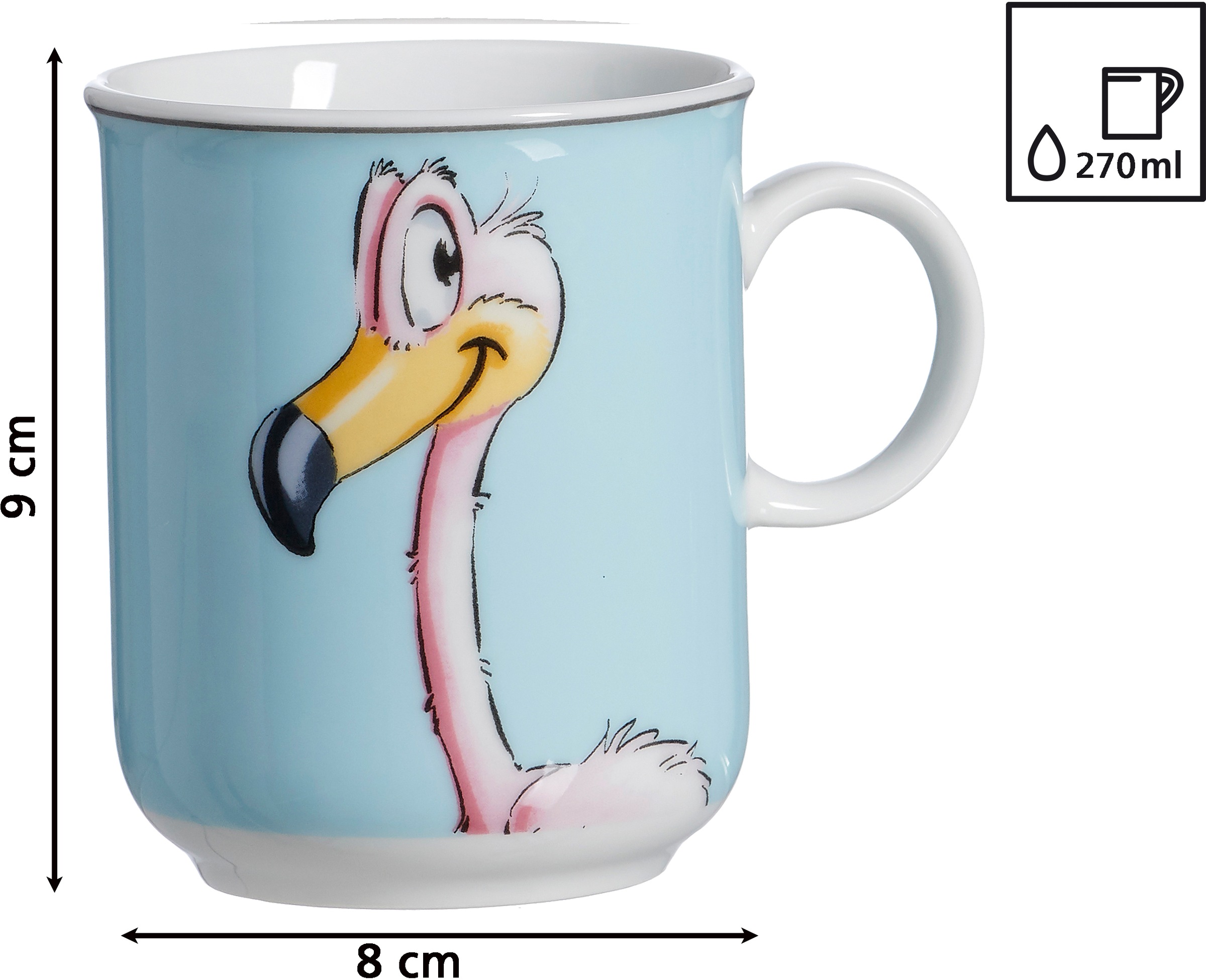 Ritzenhoff & Breker Kindergeschirr-Set »Happy Zoo, Flo« mit Flamingo-Dekor, 3 Teile, für 1 Person