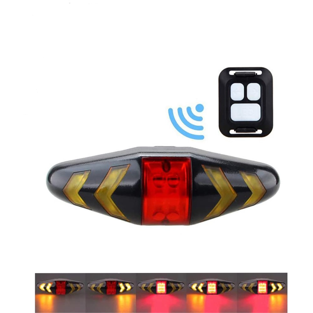 2in1 Wiederaufladbares USB Velo Fahrrad Blinker Rücklicht LED Bremslicht Warnlicht (Spritzwasserfest)