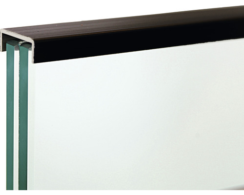 Leuning voor Pertura Pontos glazen balustrade, zwart, 7,5x20,5x2000 mm