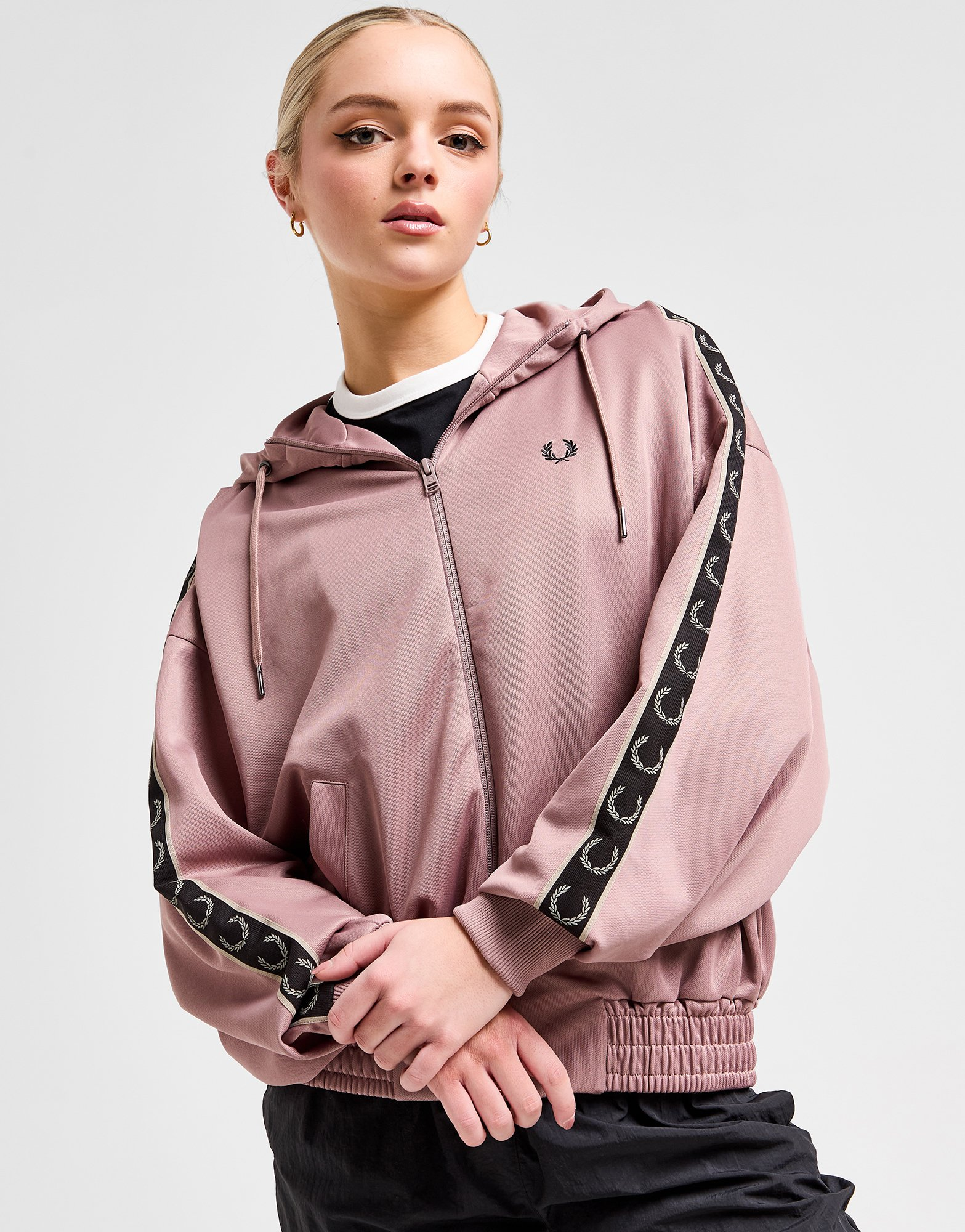 Fred Perry Sweat à Capuche Zippé Logo Femme