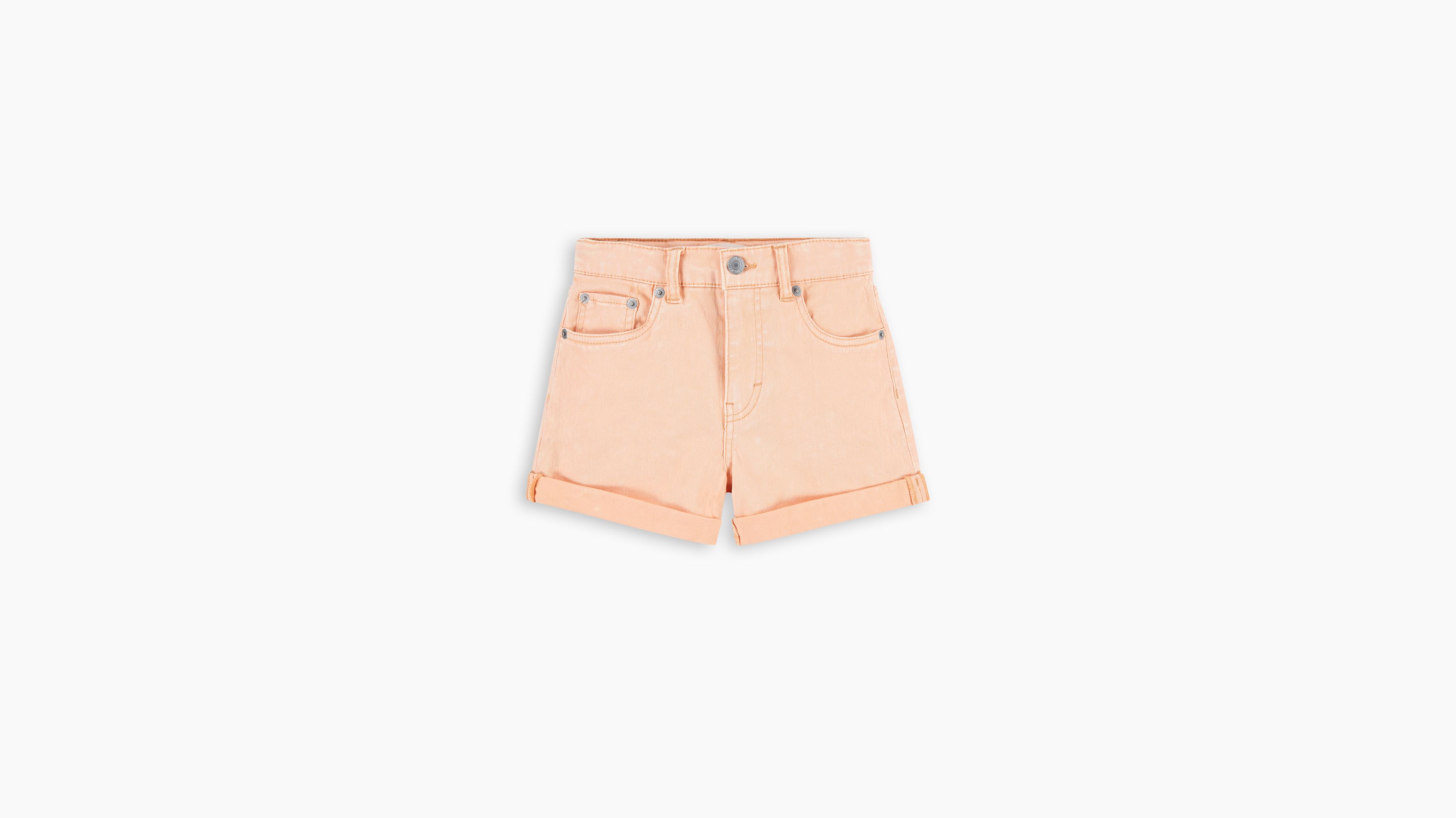 Ado short mini Mom sergé avec revers - Coral Sands - Orange