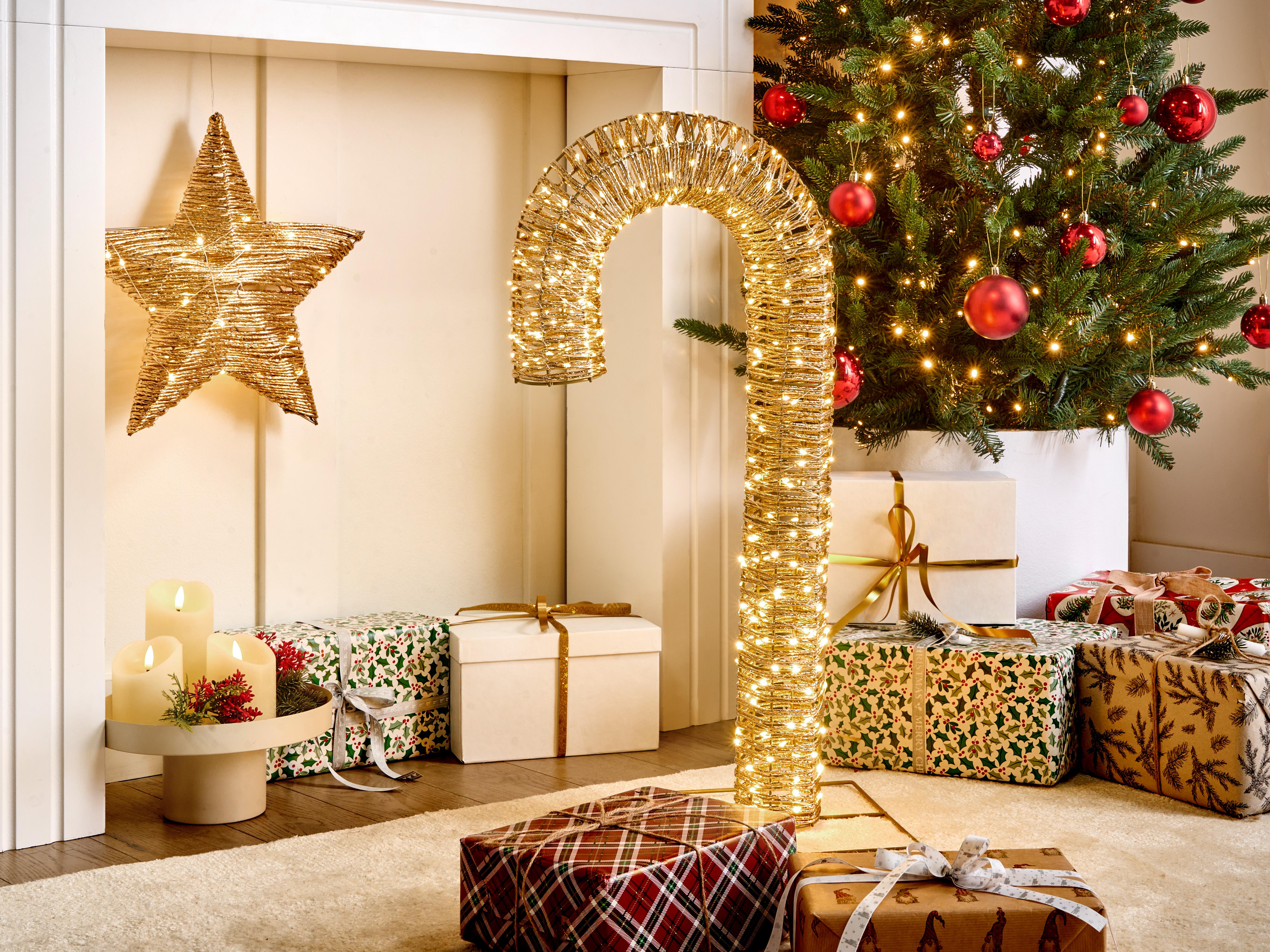 Buitendecoratie LED HOLMAVIK Zuurstok 74 cm Goud