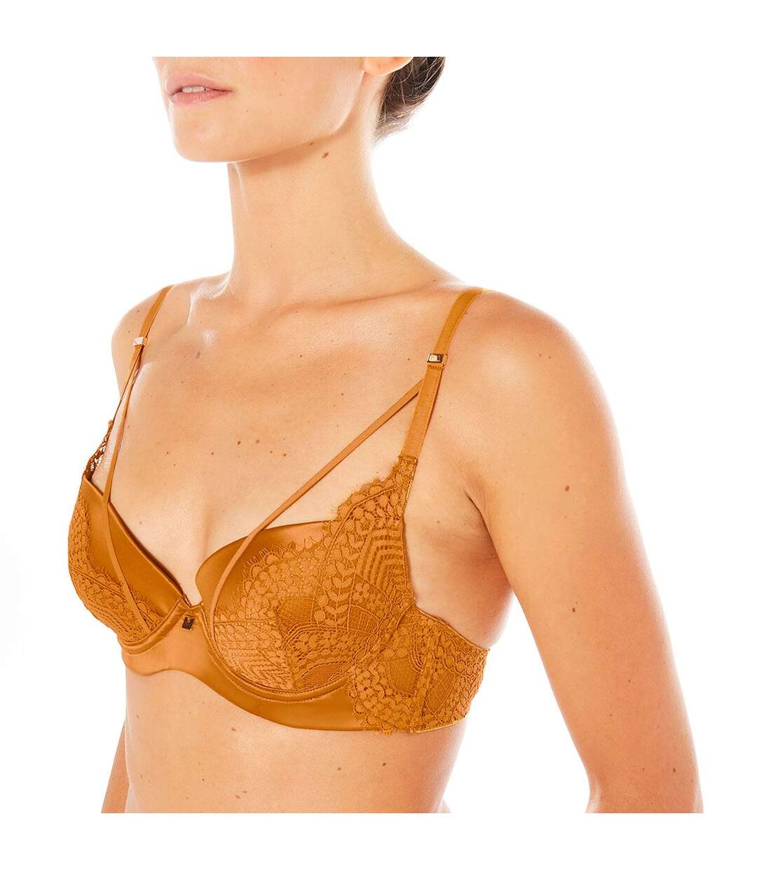 Soutien-gorge ampliforme coque moulée moutarde Effrontée