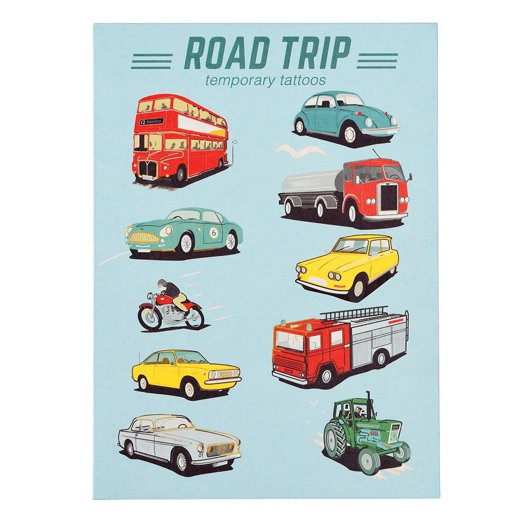 Tatouages temporaires vintage transport road trip Rex London