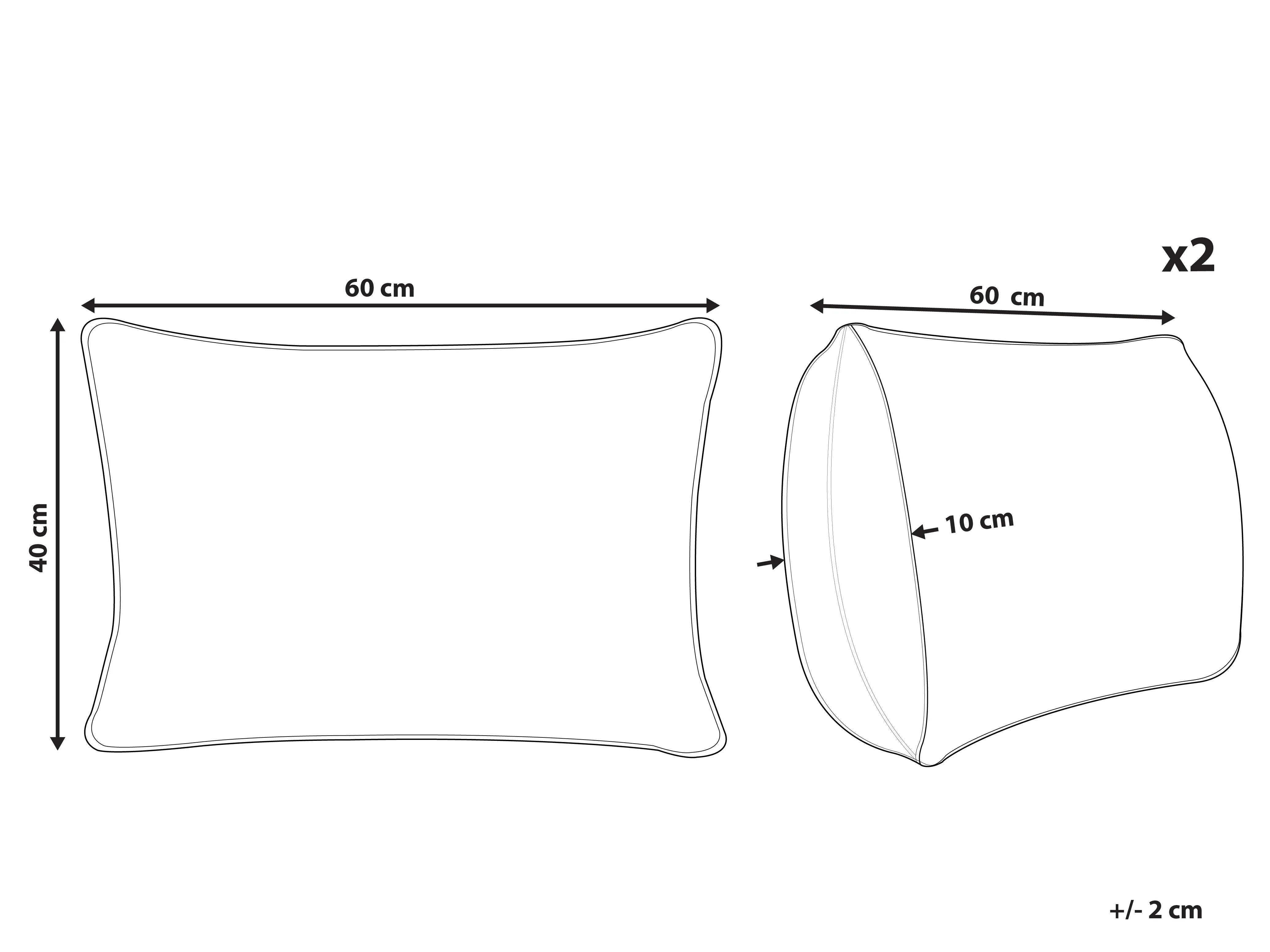 Set van 2 tuinkussens ALASSIO bladpatroon 40 x 60 cm Groen