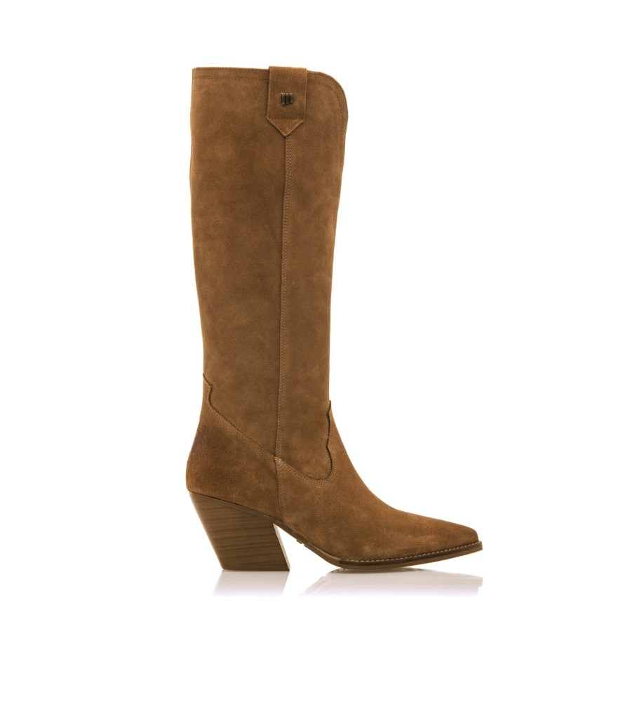 Botas Mustang Missouri em couro marrom - Salto de 5 cm -